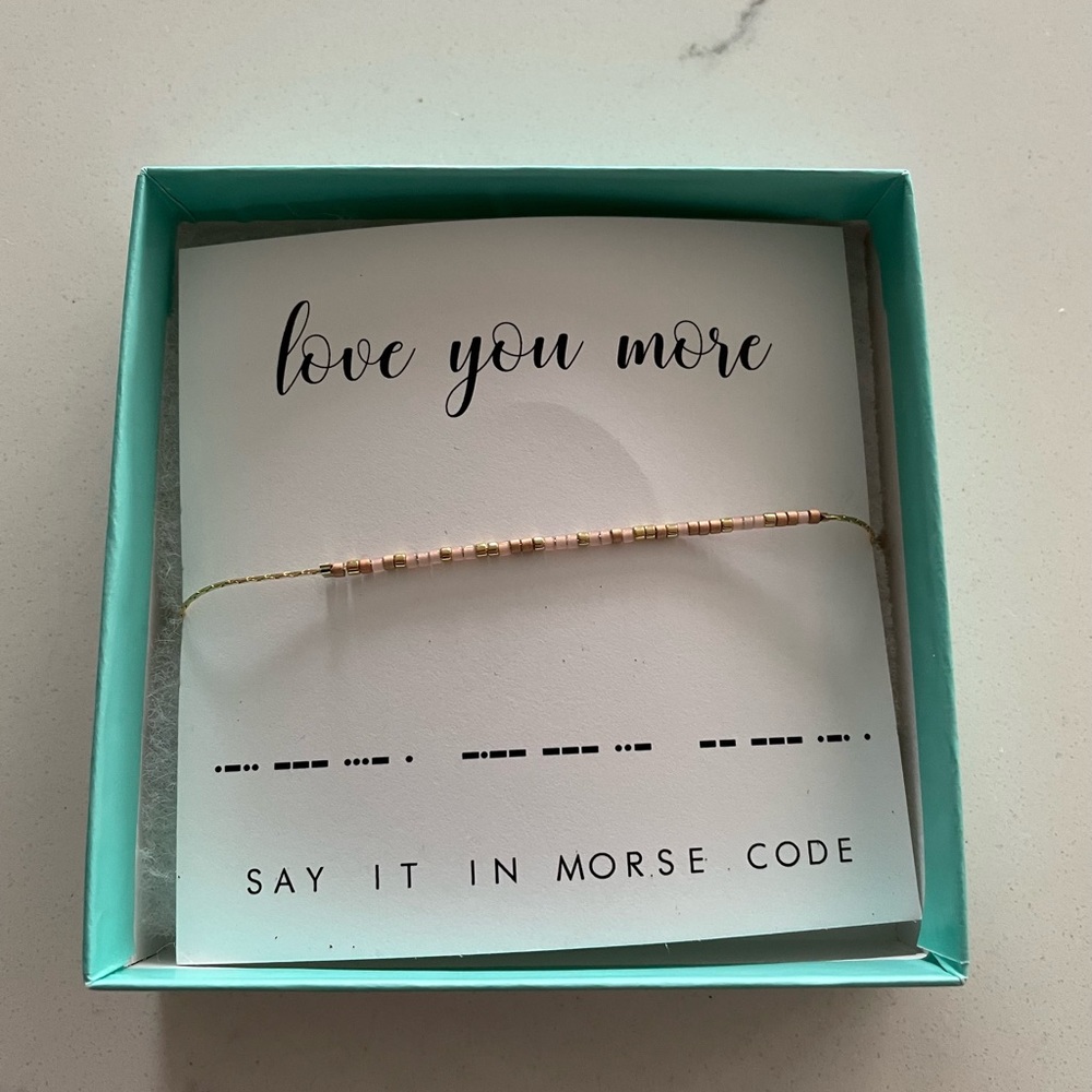 Dot & Dash Design Morse Code Bracelet “Love You More”